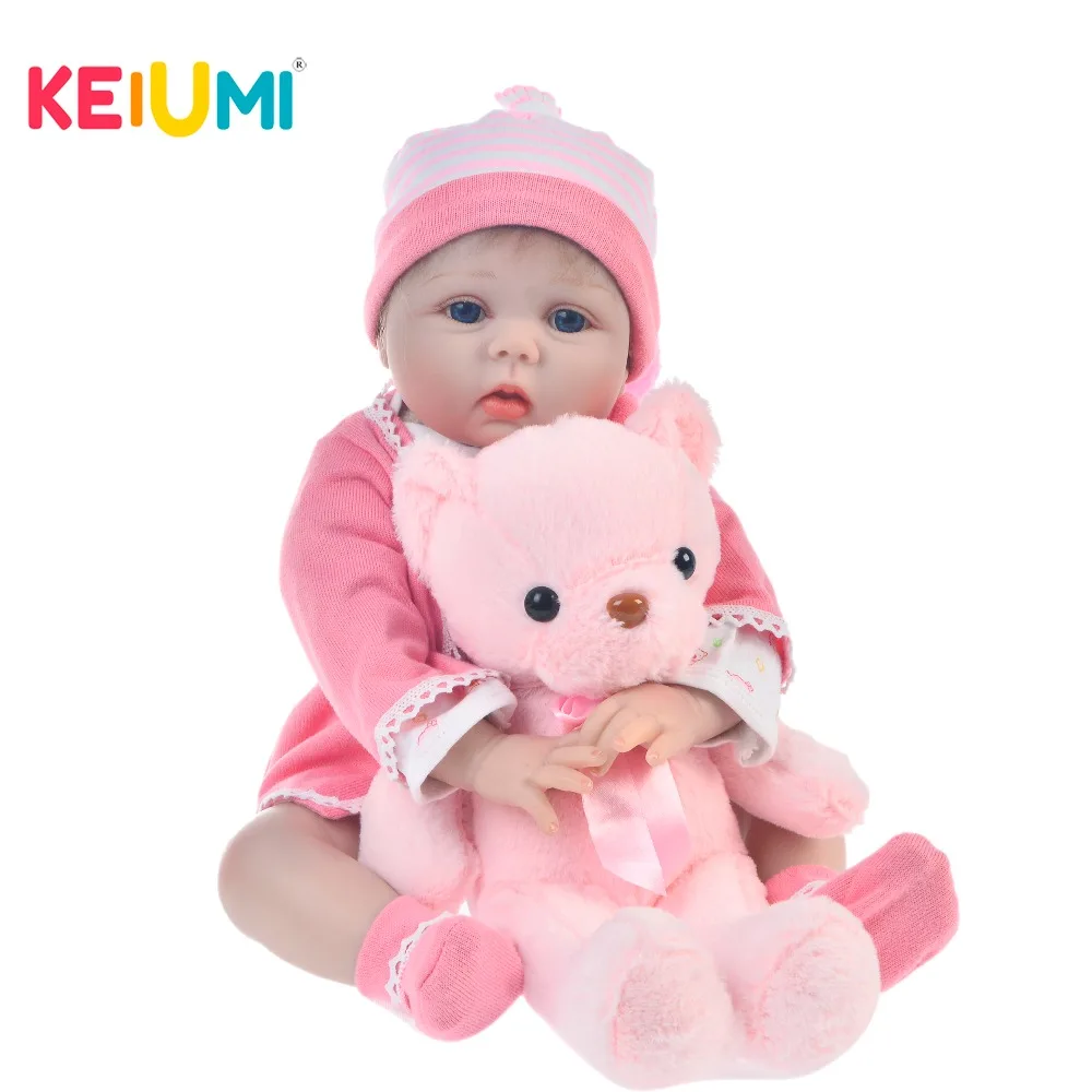 KEIUMI новая симпатичная мягкая силиконовая кукла новорожденный малыш 55 см
