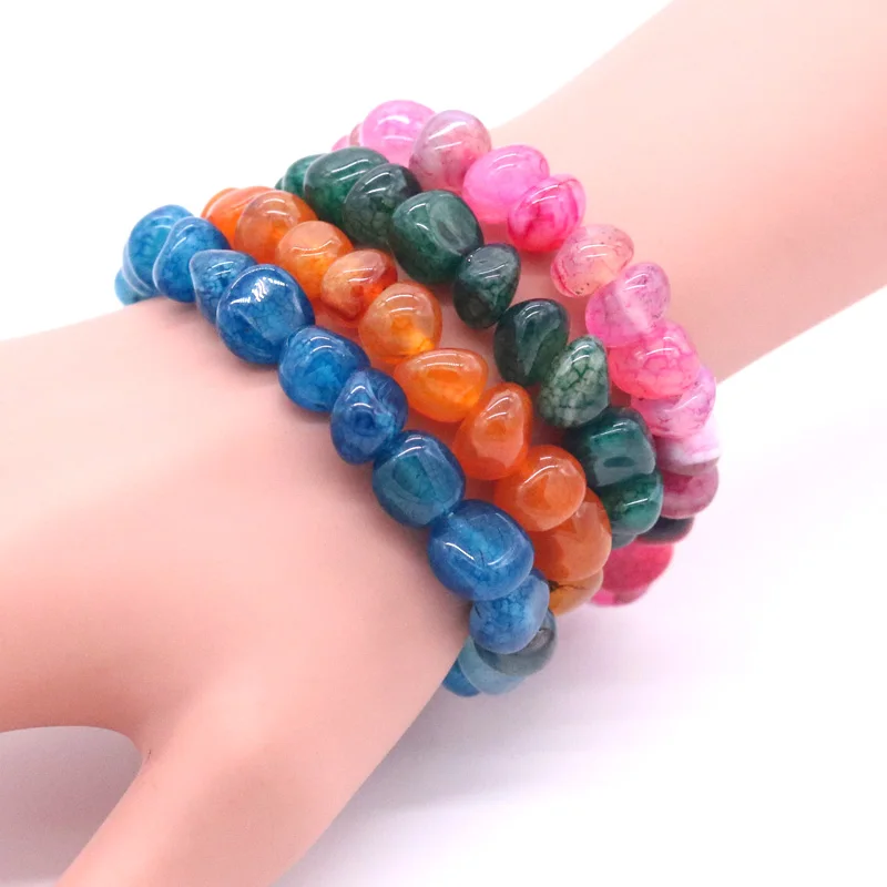 

Новый мужской браслет из натурального камня с агатом, оригинальный браслет из агата в синюю полоску, энергетический женский браслет для йог...