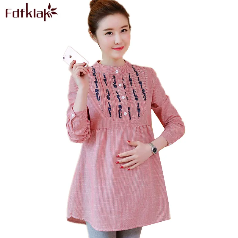 Fdfklak/Новинка Одежда для беременных рубашка с длинными рукавами сезон весна-осень