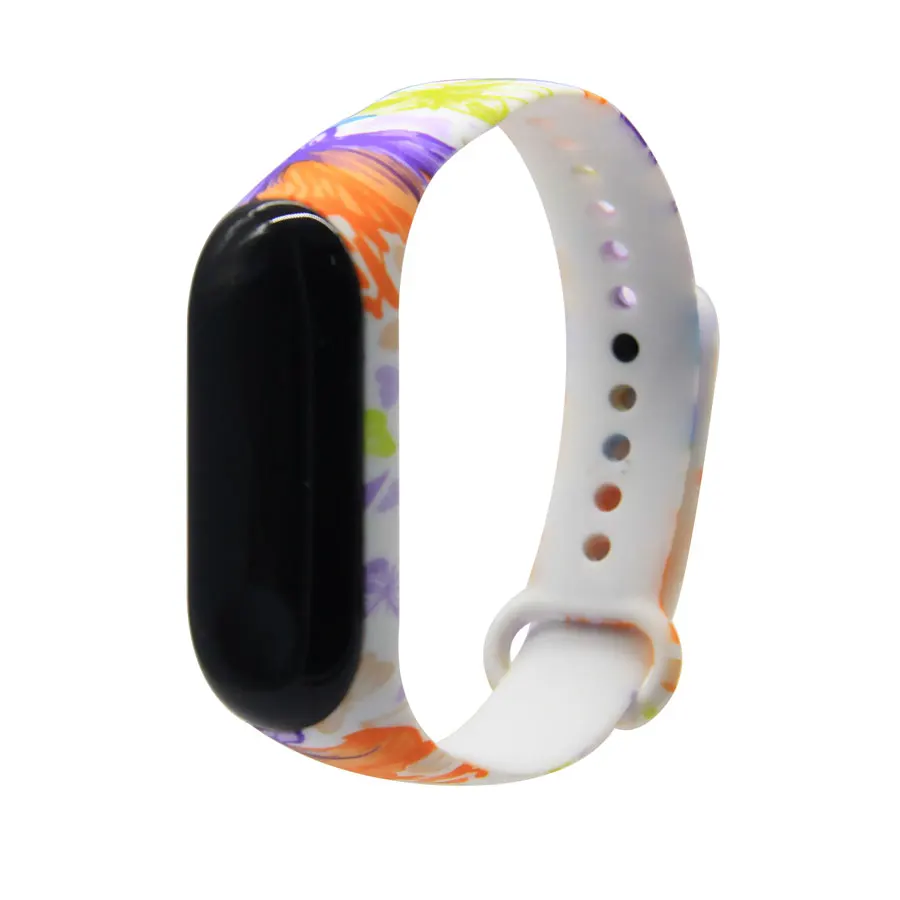 Для mi band 3/4, ремешок с цветами для mi band 3 4, аксессуары, сменный силиконовый браслет для xiaomi mi 3 4, смарт-браслеты