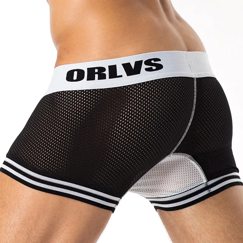 ORLVS боксеры сетка эластичная нижнее белье мужские Homme Cueca шорты сексуальные