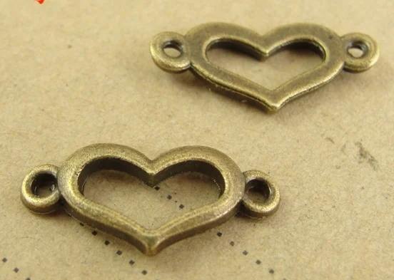 

200pcs Love Connector Charms 20*9MM bronze Handmade earring bracelet necklace Jewelry Making DIY accessories Components