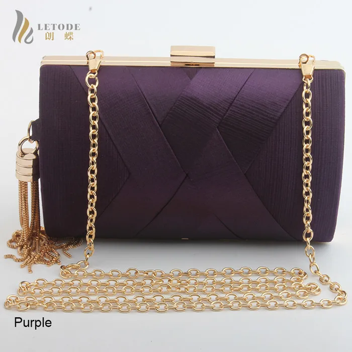 purple Модные женские сумки, кошелек, клатч, вечерняя сумочка, роскошные сумки для банкета, свадьбы, вечерние сумки через плечо, сумочка с кисточками - Цвет: purple