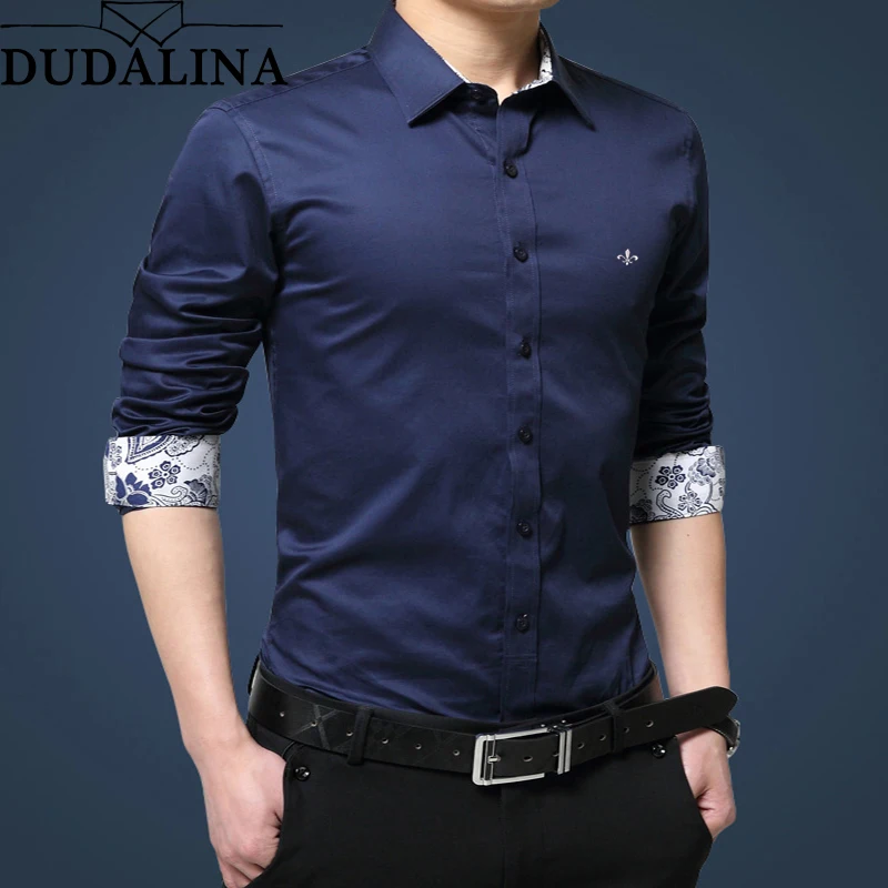 Dudalina, мужская рубашка,, длинный рукав, мужская рубашка, повседневная, высокое качество, Бизнес Стиль, мужские рубашки, приталенная, дизайнерская одежда