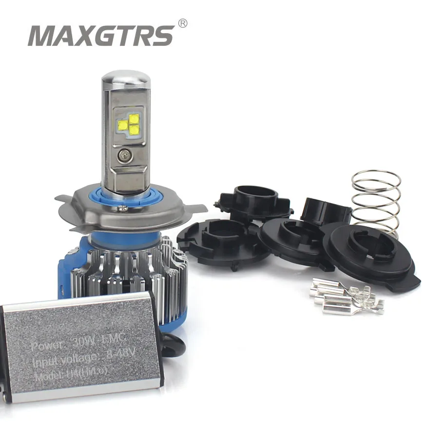 Светодиодная мотоциклетная фара MAXGTRS H4 лампа HS1 BA20D 30 Вт 4800 лм флип чип для