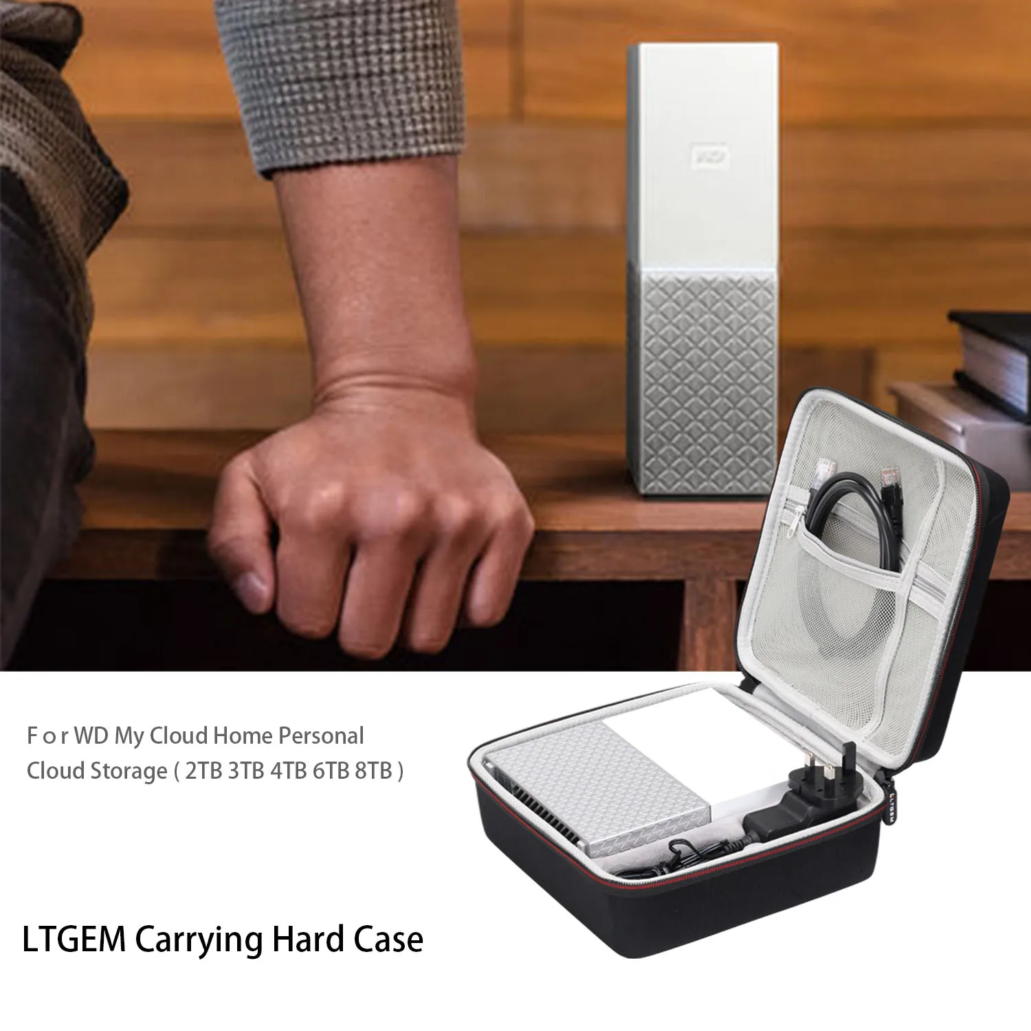 LTGEM Сумка для планшета EVA для WD My Cloud Home персональное Облачное хранилище(2 ТБ 3 ТБ 4 ТБ 6 ТБ 8 ТБ)-одиночный привод чехол
