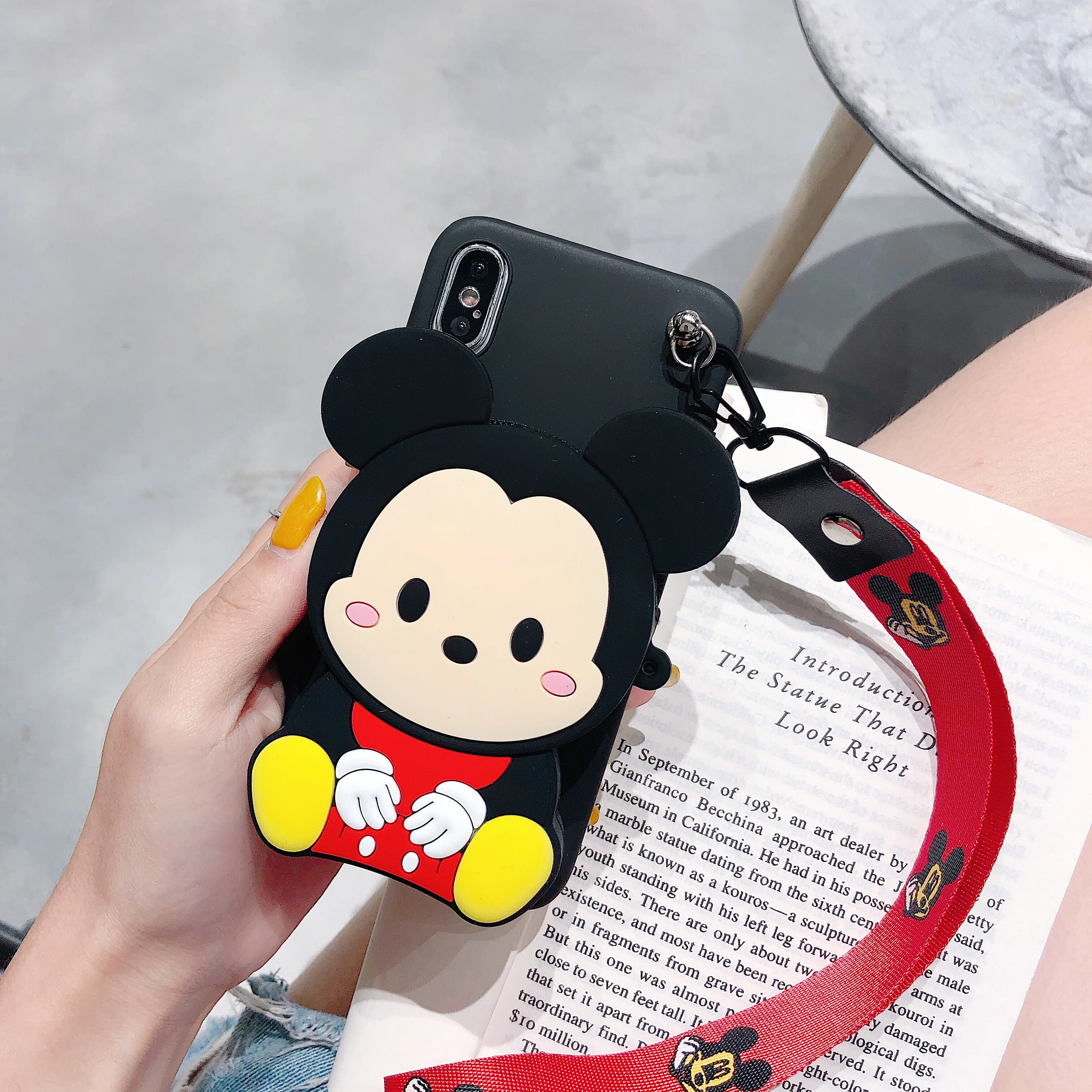 Силиконовый чехол-бумажник с мультяшным Микки и Минни для iphone XR X XS Max 6 6s 7 8 Plus