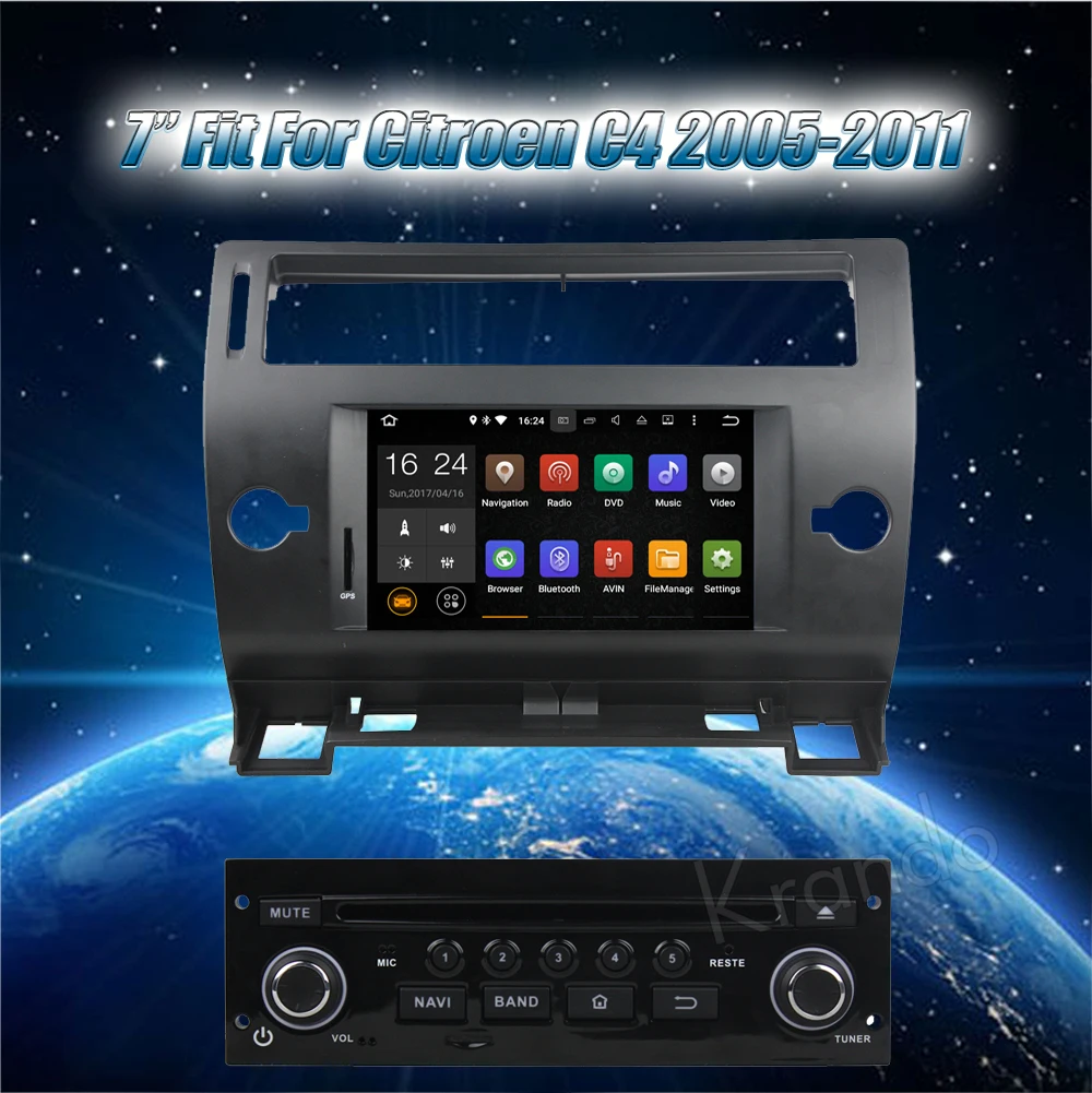 Автомобильная Мультимедийная система Krando 7 дюймов Android 9 0 для Citroen C4 2005 2011 радио gps