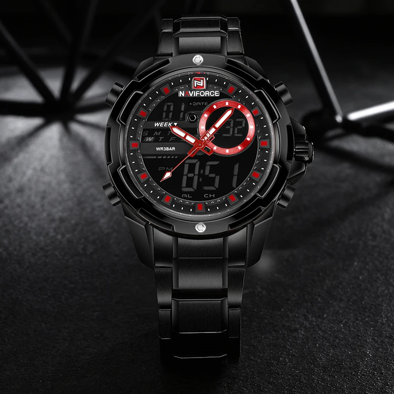 Мужские часы лучший люксовый бренд NAVIFORCE мужские спортивные кварцевые цифровые