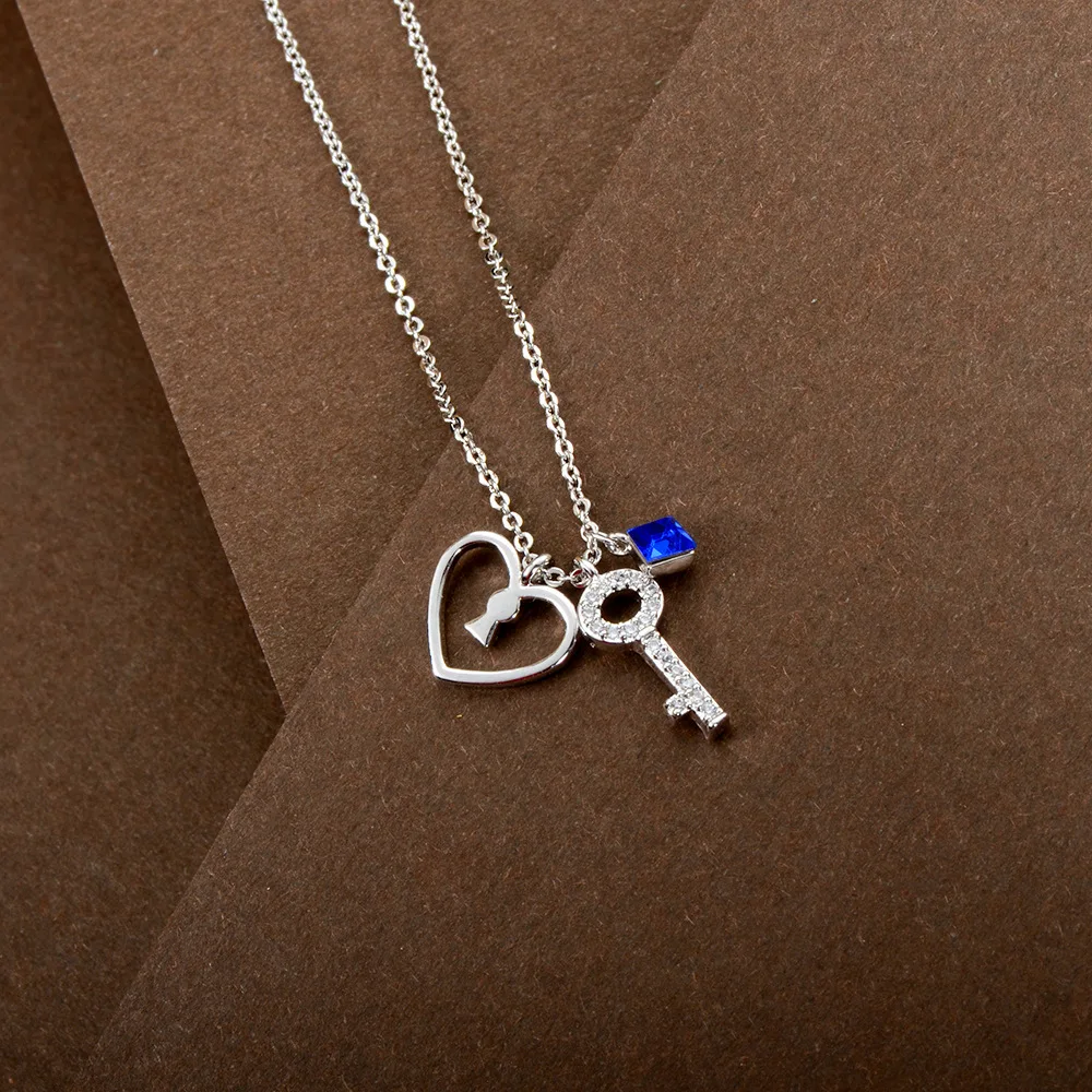 Кулоны YUN RUO Micro Pave с цирконием в виде сердца и ключа ожерелье-чокер цвета розового