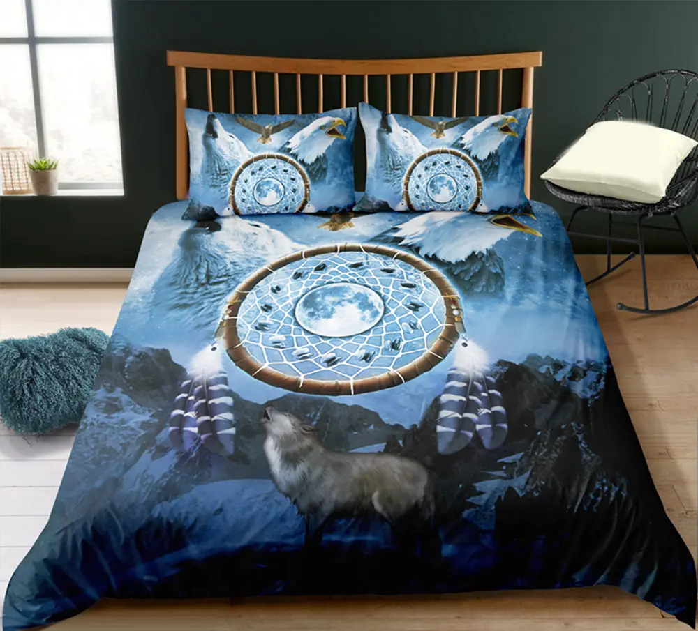 

Thumbedding Dropship White Wolf Bedding Sets King 3D Wild Animal Printed Duvet Cover Set Unique Designed Bed Set 3pcs