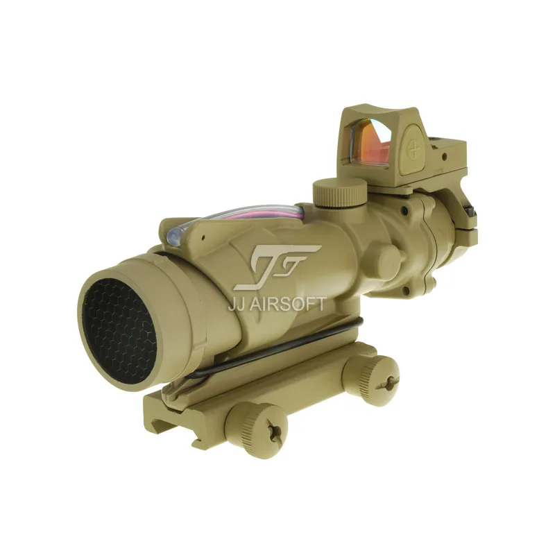 JJ страйкбол ACOG 4x32 TA31 красное волокно с подсветкой крестообразное прицел и RMR