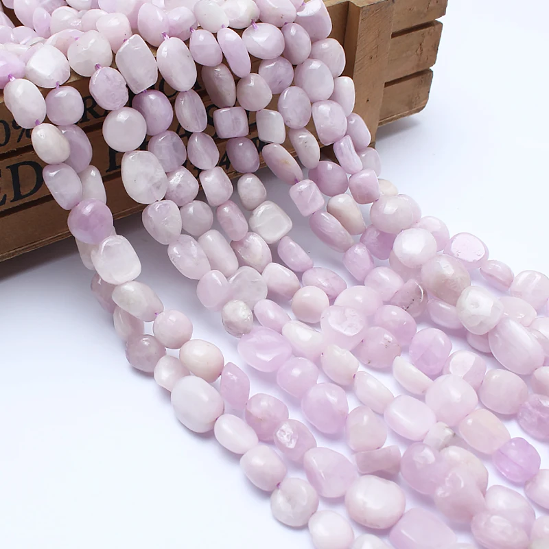 

Natural Stone Beads 8-10mm Irregular Kunzite Purple Spodumene Stone Beads For Jewelry Making Bracelet Necklace 15inches