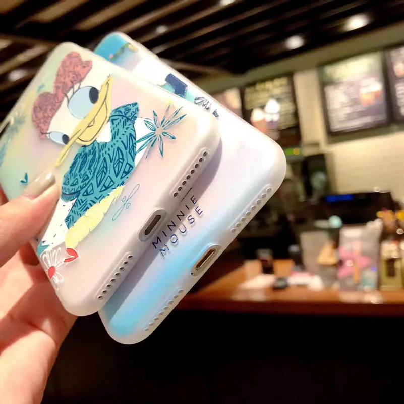 3D Relief Cartoon Donald Duck Soft Case For iPhone X 6 6S 7 8 Plus Thin 7plus 8plus Silicone Back Cover Bumper |