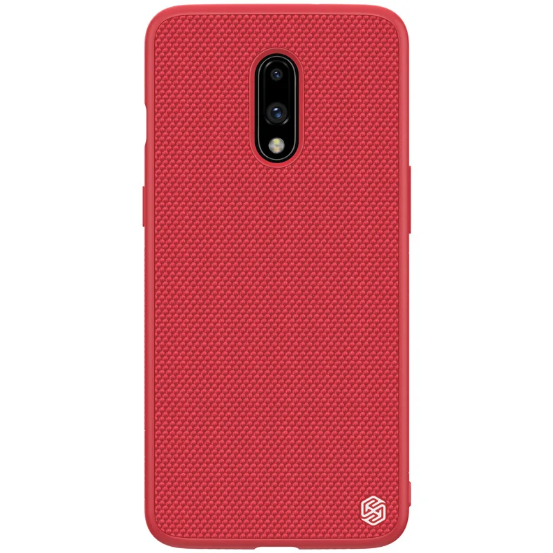 Красный Oneplus 7 7 pro 6T чехол Nillkin 3D текстурированная нейлоновая задняя крышка Мягкий край ультра-тонкий чехол для телефона для Oneplus 7 7 Pro 6T Nilkin чехол - Цвет: Красный