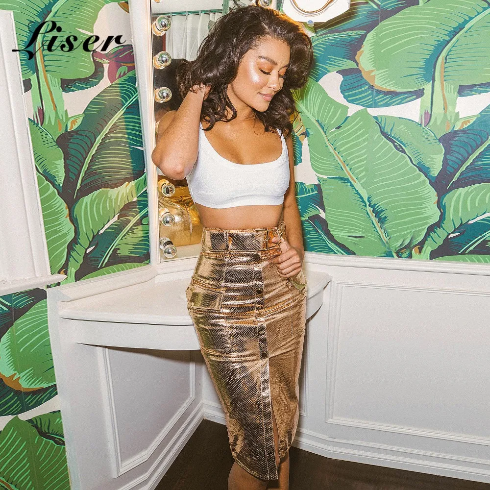 Женское облегающее платье из ПУ кожи без бретелек | Женская одежда