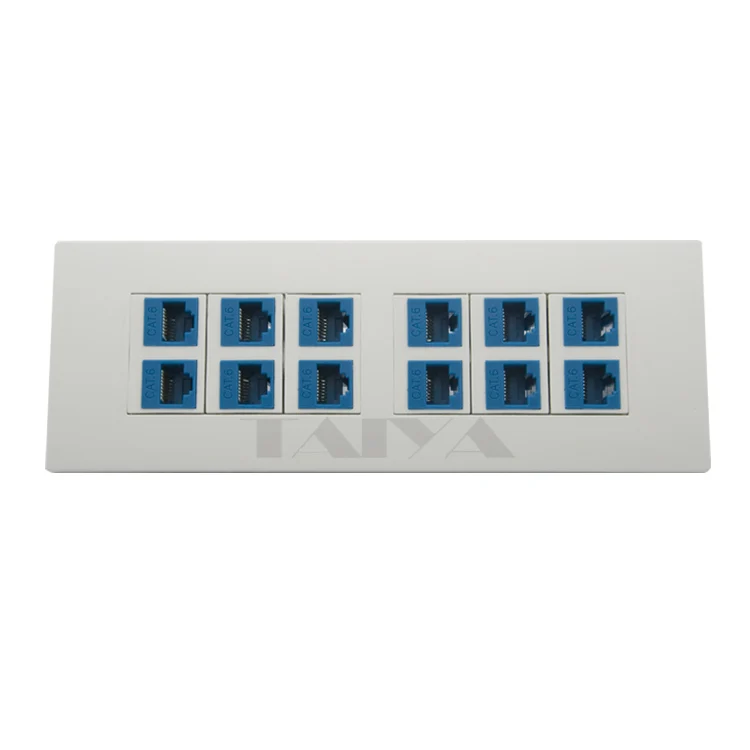 

118 wall plate with 12 ports CAT5 RJ45 support DIY wall plate