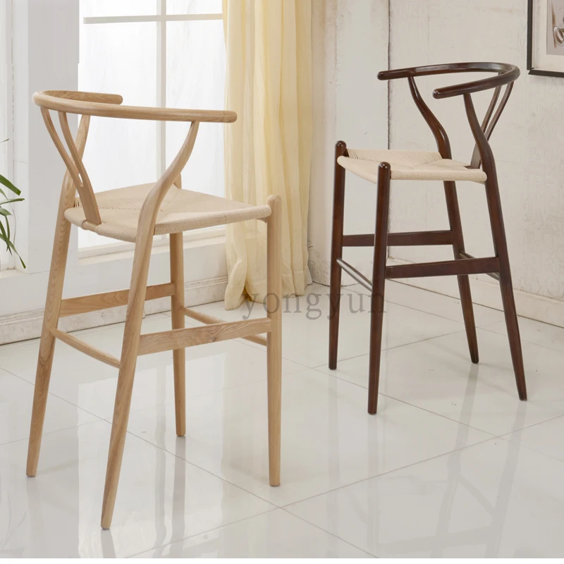 Мебель для столовой барный стул современный и твердый деревянный обеденный