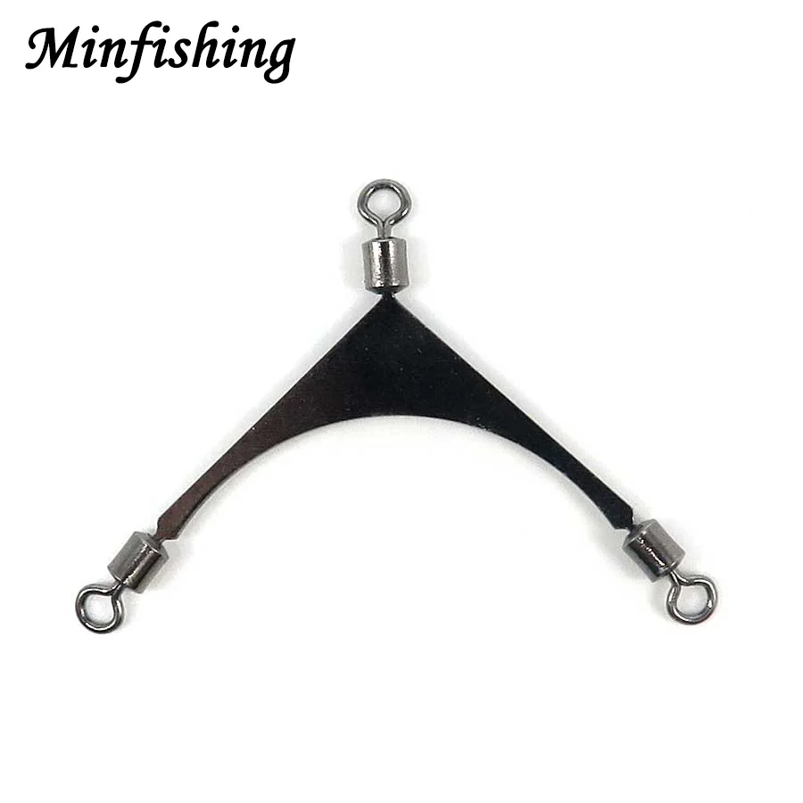 Minfishing 10 PCS American Fishing Rolling Swivel 3 way Stainless Steel Connector swivels fishing tackle | Спорт и развлечения