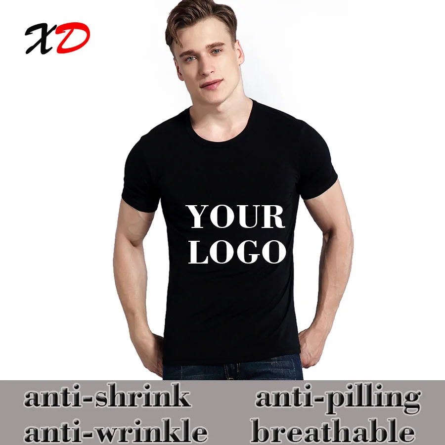 Летняя мужская футболка с круглым вырезом и коротким рукавом на заказ