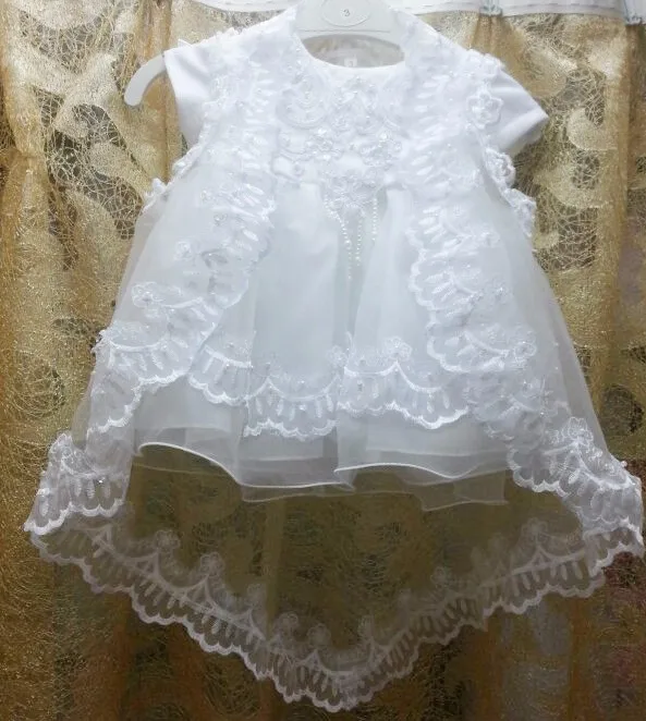 Крестильное платье для маленьких девочек, платье+ шляпа+ шаль, Vestidos Infantis, кружевное платье принцессы для свадебной вечеринки, крещение новорожденного, 3 предмета