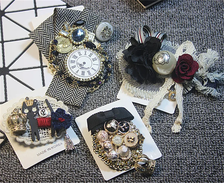 Смешанные стили ручной работы броши Античная кружевная подвеска Украшение