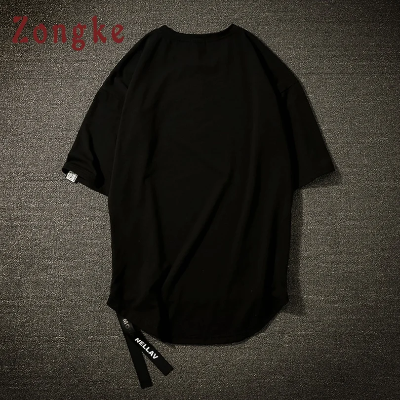 Футболка Zongke Мужская в стиле Харадзюку белый винтажный топ хип хоп одежда на лето