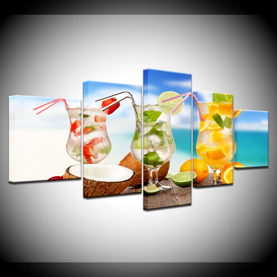 Коктейли Mojito питьевой 5 шт обои искусство холст печать современный плакат