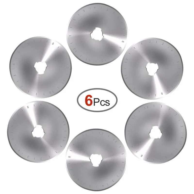 6pcs Blades Роторный резак для резки кожи резак для ткани круговое лезвие DIY лоскутное ремесло кожа швейная стежка резки мат - Цвет: 6pcs Blades