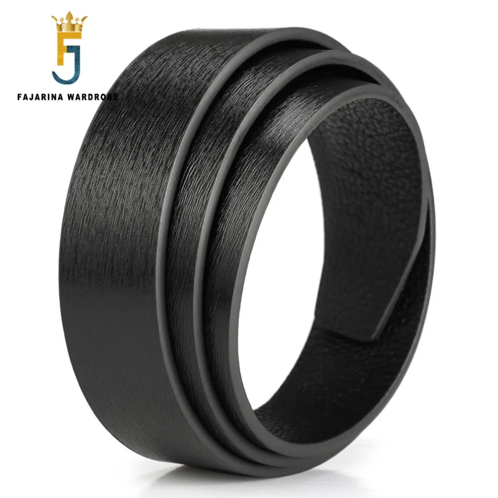 Мужские ремни без пряжки FAJARINA маленькие гладкие из натуральной воловьей кожи в