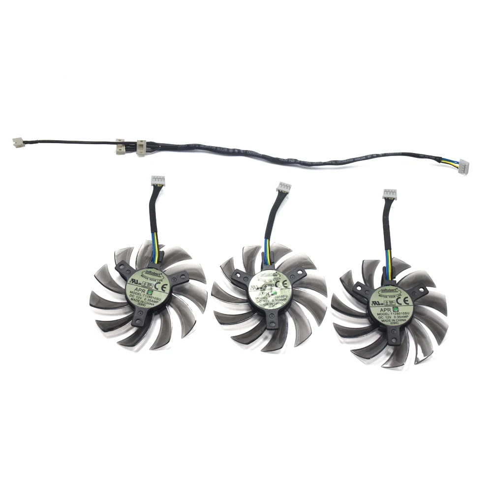 75 мм T128010SU 4Pin 0.35A кулер вентилятор Замена для Gigabyte GeForce GTX 670 680 980 1080 Ti 1060 1070 Графика