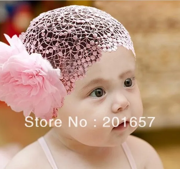 Wholesale and Retail lace net with flower Elastic hairband headband hair accessory party accessory children fashion headband