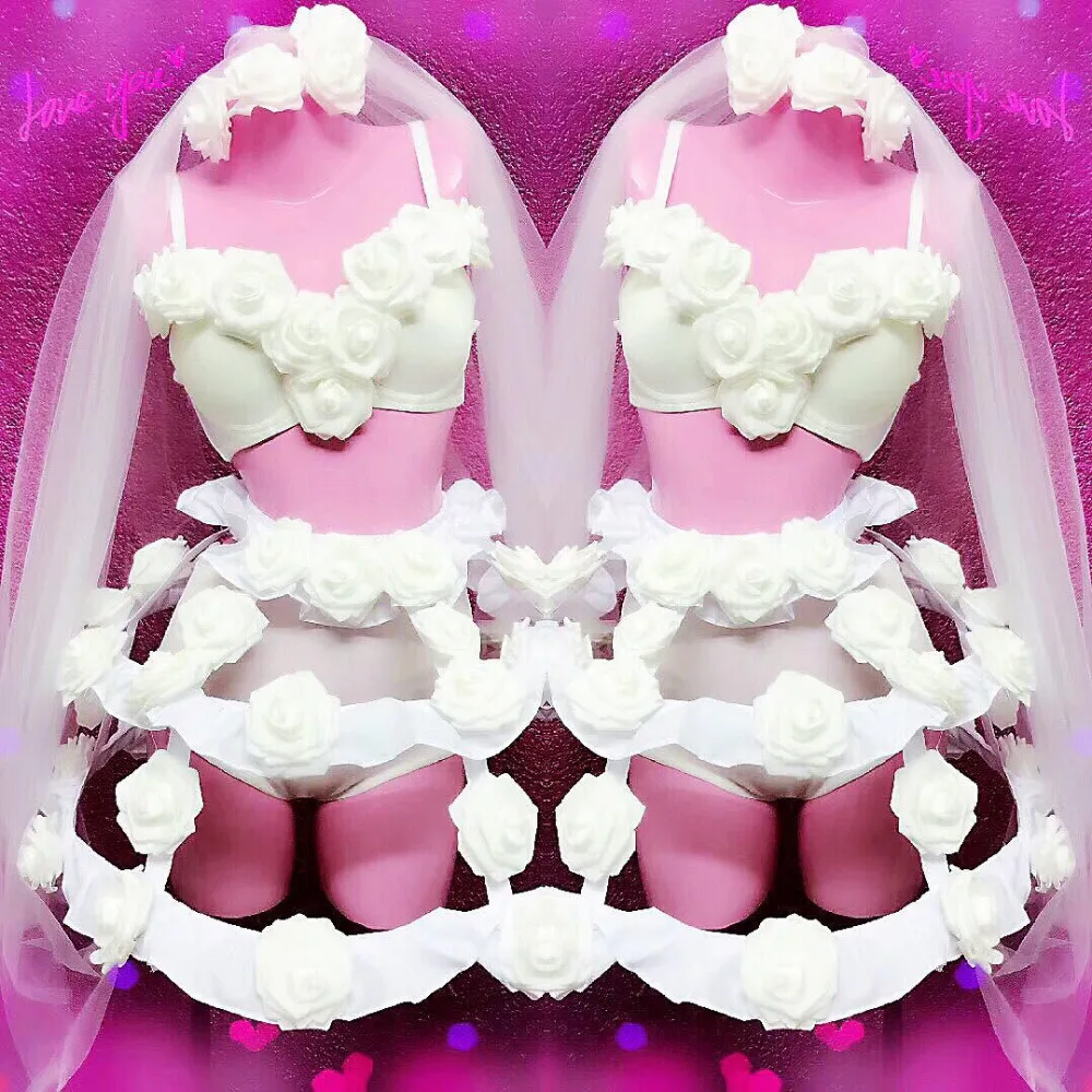 Женский костюм бикини с красными и белыми цветами 4 шт.|Танцевальный для