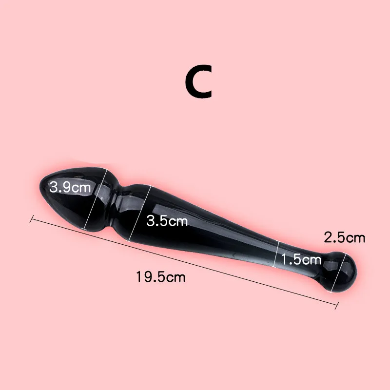 4 Style Black Long Glass Anal Plug Balls Buttplug Double Beads Toys Dildo Adult Ass Dilator Set | Красота и здоровье