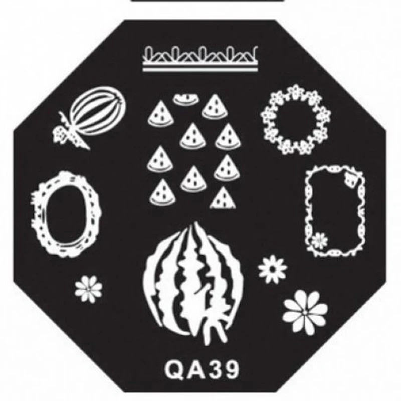 2020 Серия QA новых октангл ногтей штамп изображение пластины можно повторно