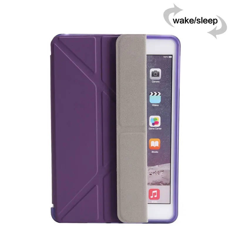 Мягкий чехол из ТПУ с Планшеты для iPad Mini 1/2/3 7 9 мульти сложенный Смарт + ПУ планшета
