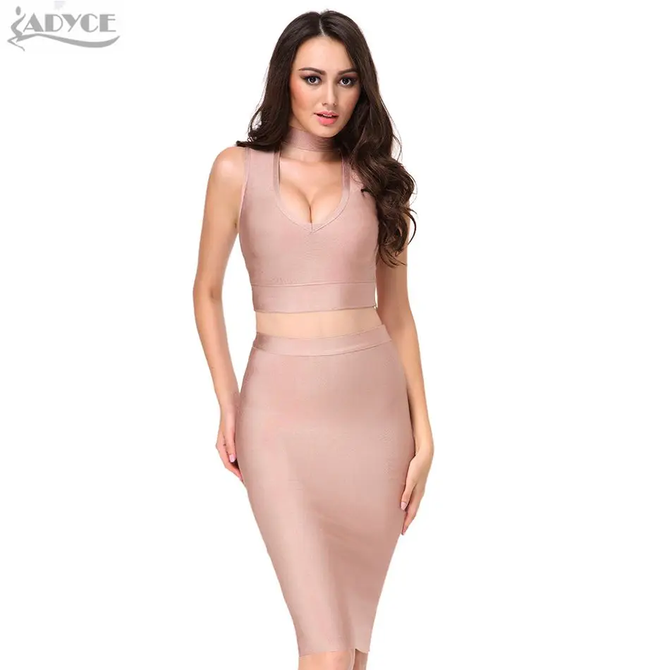 2020 сексуальное женское летнее платье Bodycon с глубоким V-образным вырезом 2 шт. набор