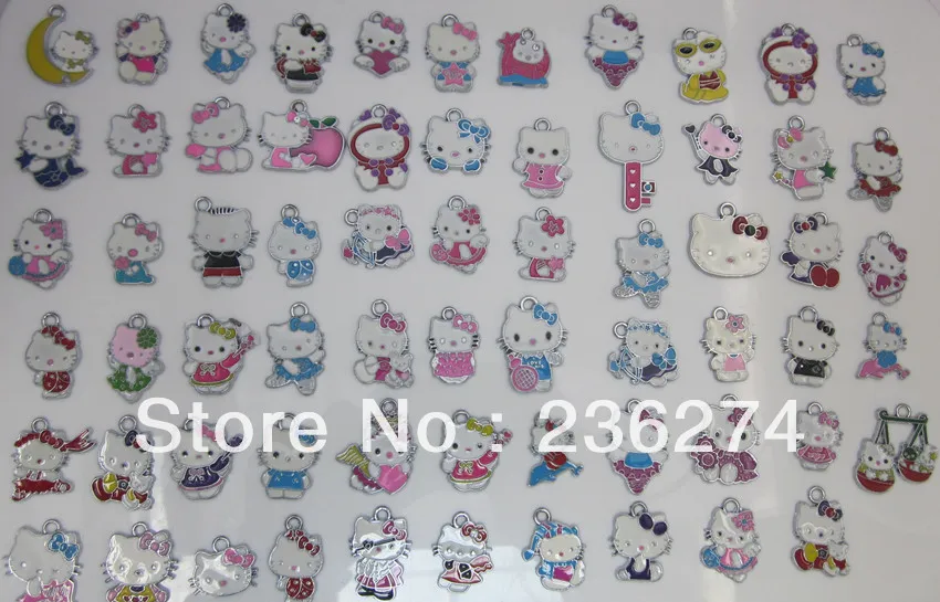 M1 100 шт Смешанные Различные шармы hello kitty подходят к цепочке