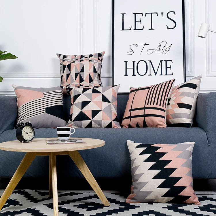 Прямая поставка красочная наволочка для подушки с геометрическим рисунком