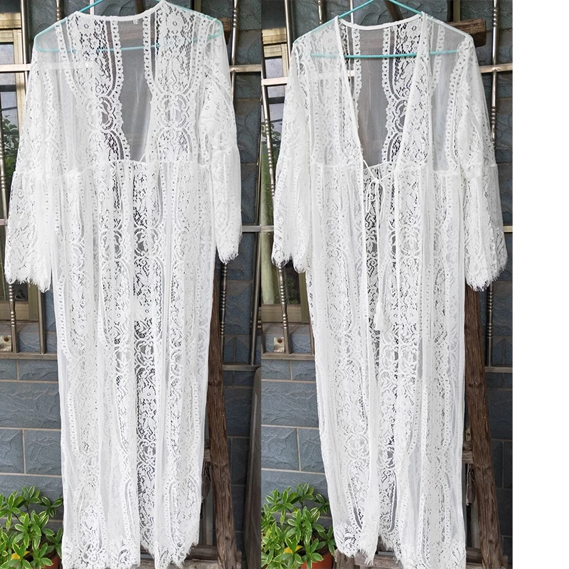 

New Mesh Beach Cover up Robe de Plage 2021 Beachwear Embroidery Sexy Bikini Cover up kaftan beach Sarong Bathing suit Cover up