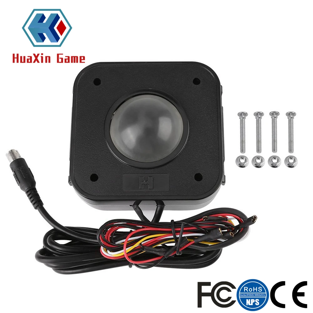 with LED Illuminated 4.5cm Round LED Trackball Mouse PS/2 PCB Connector For Arcade - Цвет: with LED