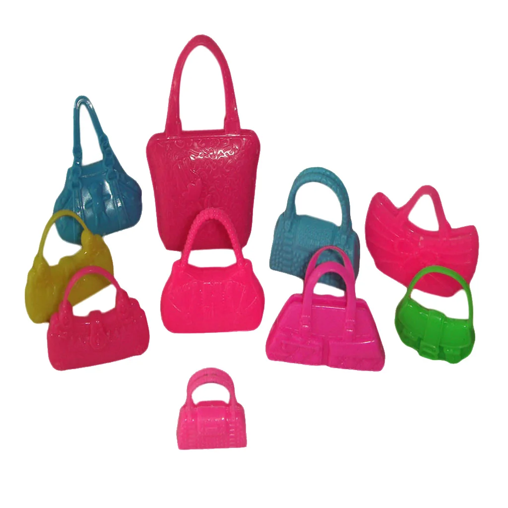 

10 шт., модные аксессуары для кукольного декора, сумки случайного цвета