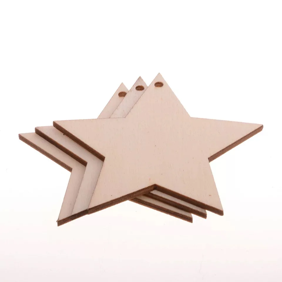 

Laser cut crafts Star Tree Shaped Christmas Hanging Wood Tag