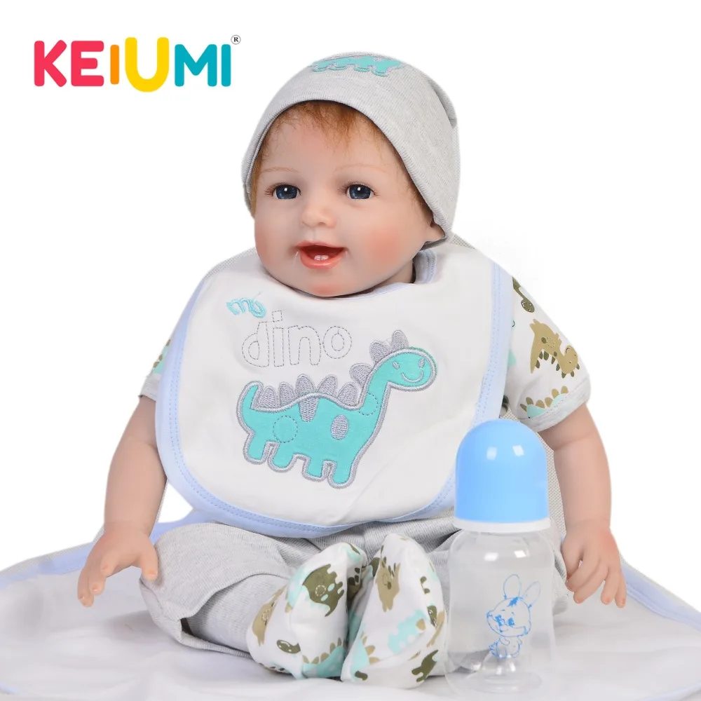 Кукла для новорожденных KEIUMI 22 дюйма Мягкая силиконовая Реалистичная кукла