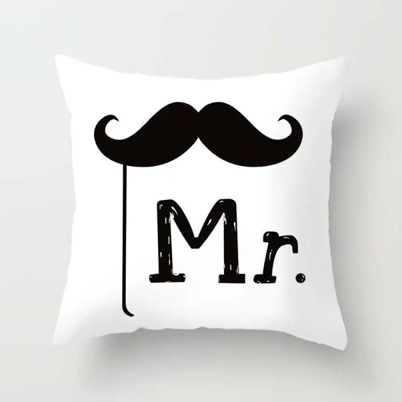 1 шт. креативный мультяшный чехол для подушки с надписью Mr& Mrs Микки Маус Mr Right, чехол для подушки, домашний текстиль, домашний декор, новинка