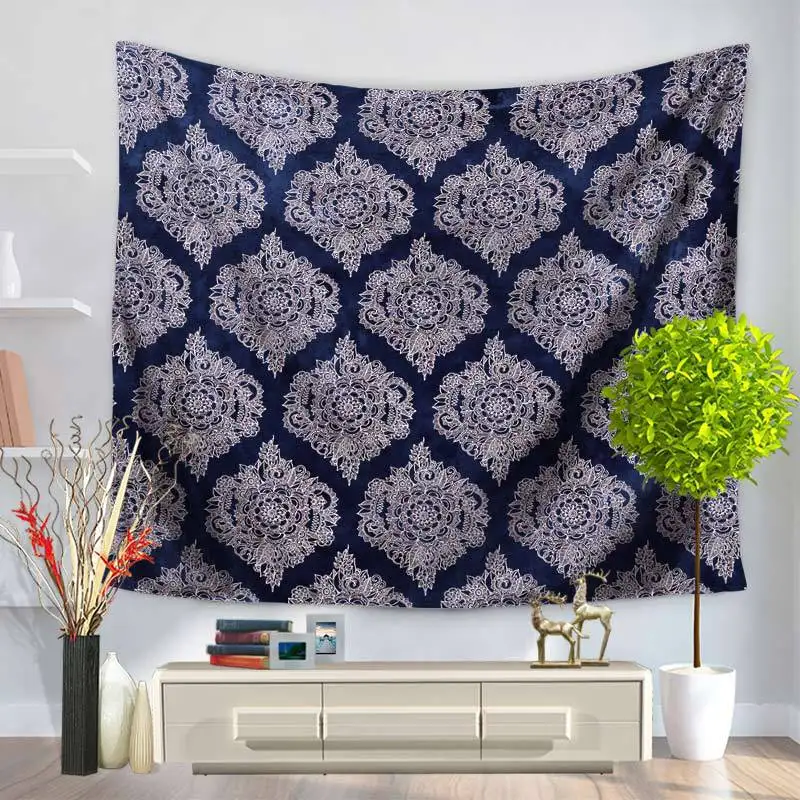 CAMMITEVER темно-синяя Мандала Лотос богемский Гобелен/настенный гобелен в стиле