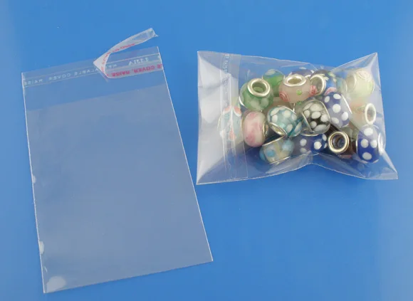 DoreenBeads 200PCs Clear Self Adhesive Seal Plastic Bags 5x10cm (Usable Space 8x5cm) | Украшения и аксессуары