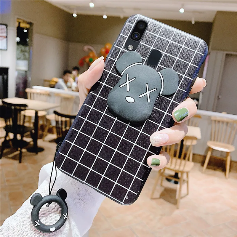 3D классический плед в полоску квадратный жестокий медведь чехол для samsung Galaxy A70 A80