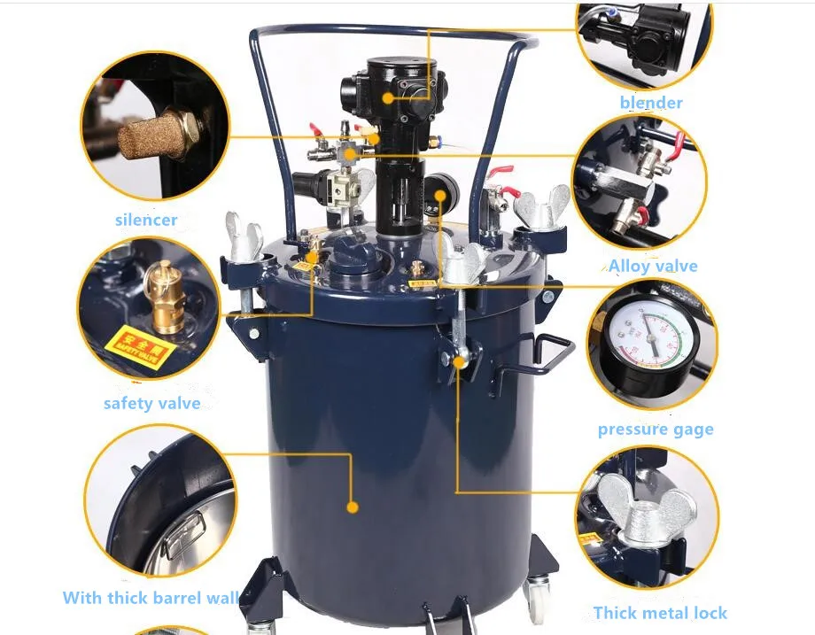 Parmark 10L20 L давление барабан с мешалкой клей распыления давление передачи ведро клей баррель спрей краски Ведро
