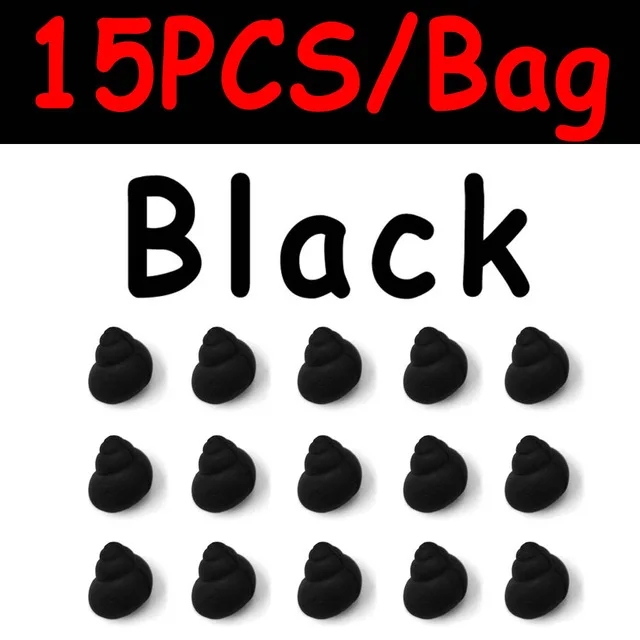 Black 15PCS JIGEECARP 15 шт. приманки для ловли карпа EVA всплывающие приманки Реалистичная речная Улитка приманки для ловли карпа приманки для волос Heli Rig - Цвет: Black 15PCS